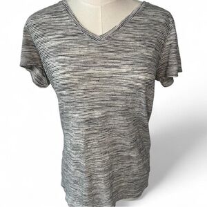 Faded Glory Striped V-Neck Women's Top Medium